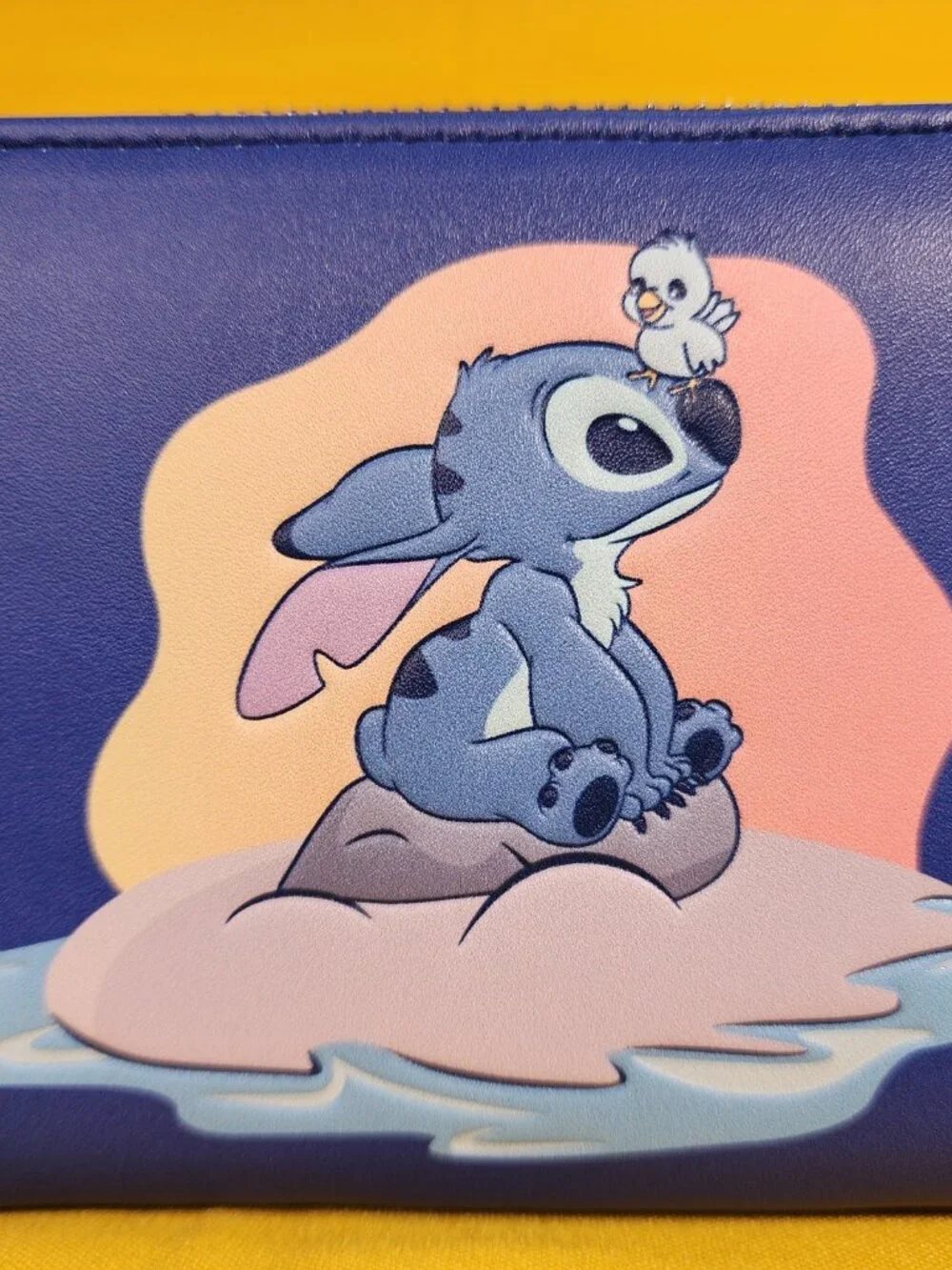 Loungefly Disney Lilo & Stitch Blue Bird & Stitch Sunset Beach Zip Wallet NEW